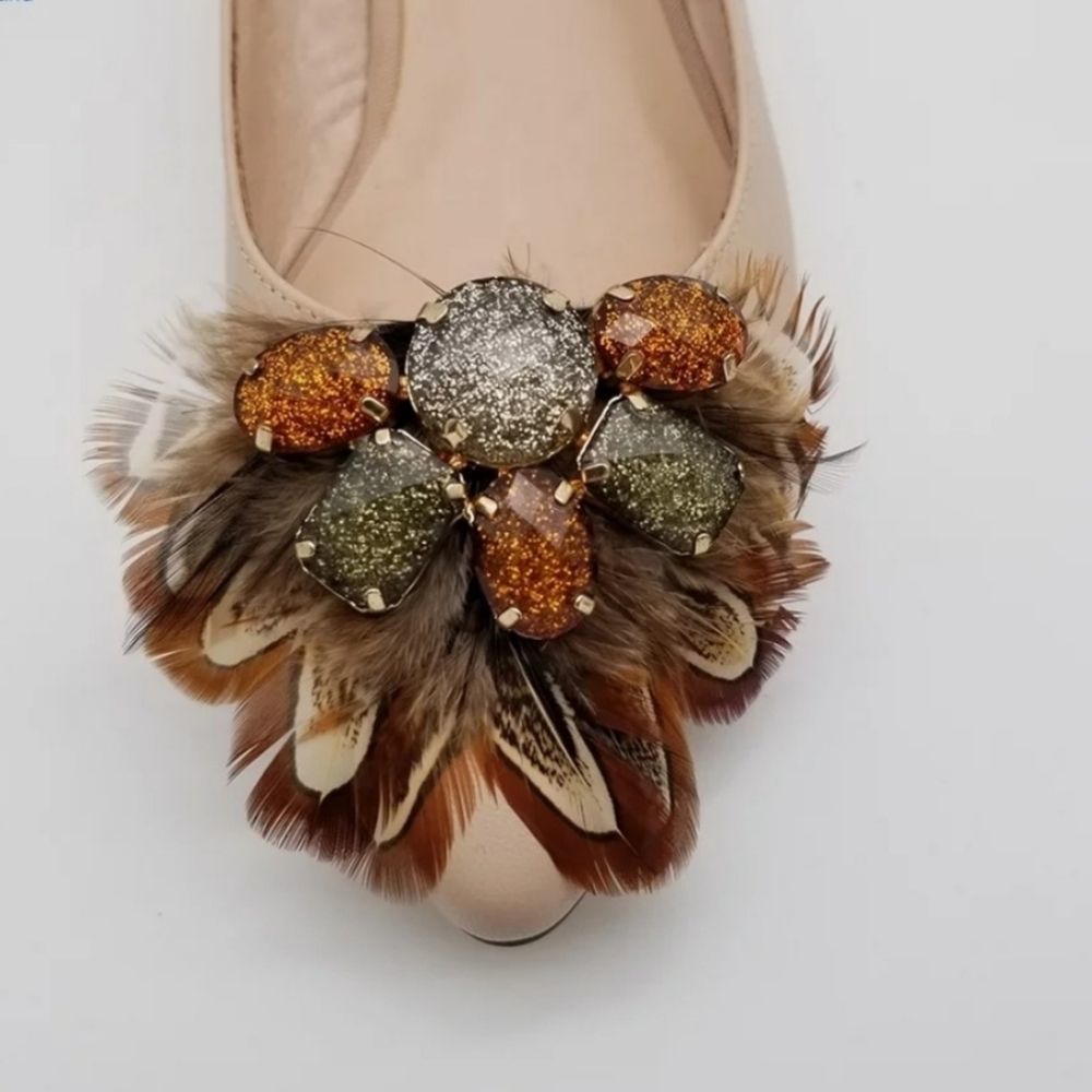 Feathers Detachable shoe clip/brooch - Picture 9 of 12